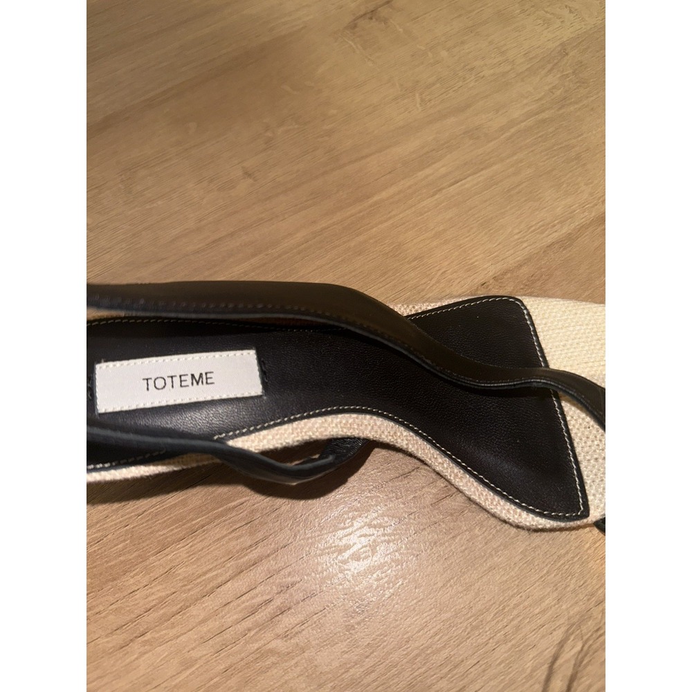 TOTEME Leather Heeled Thong Sandals in‎ Black/Sand Size 5 35 - Picture 2 of 7